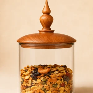 Solid Wood Lid Glass Storage Jar